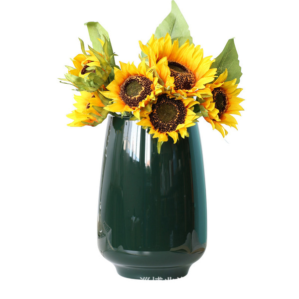 Medieval dark green and black French glass vase