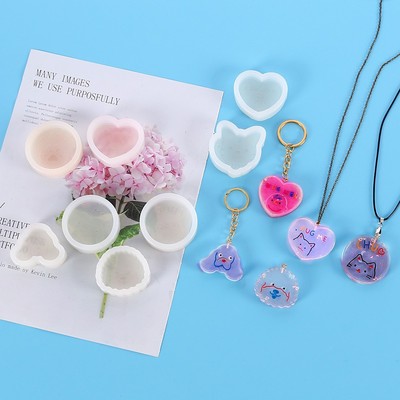 DIY水晶滴胶小猫咪小狗饰品挂件模具车载出风口扩香石香薰石膏模