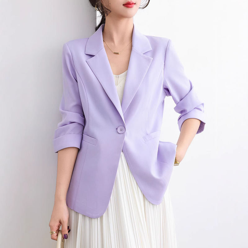Summer Thin Women's Small Suit Jacket Suit Top Temperament Slim-fit Age-reducing Simple Slimming Casual All-match