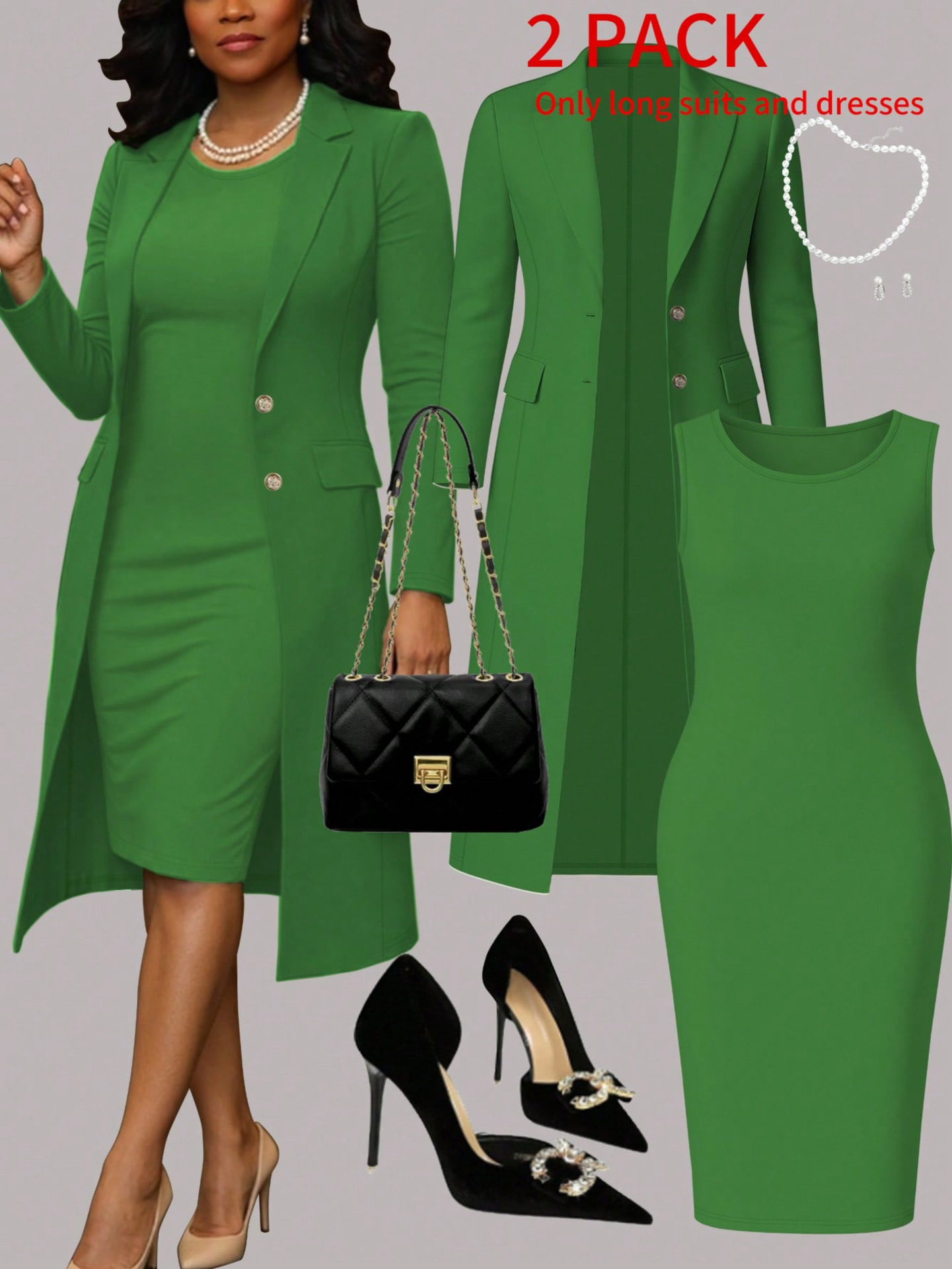 Completo blazer e vestito donna, tailleur elegante due pezzi_voghion.com