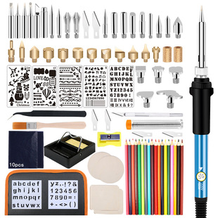 Cross-Border electric soldering iron set 90 pieces of pyrography set pyrography tool ironing and branding pen pyrography head constant temperature engraving pyrography pen