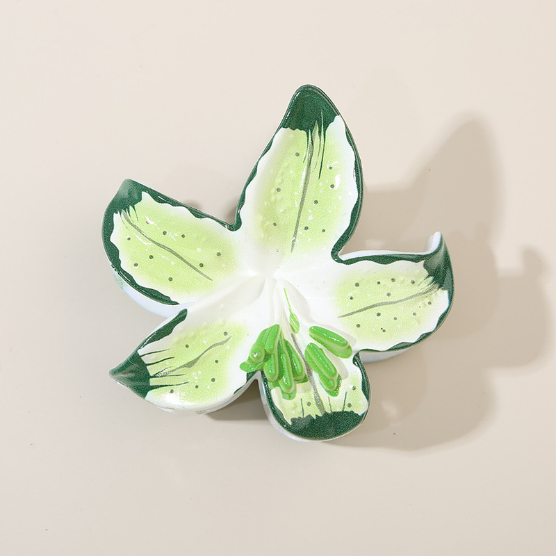 跨境海星花朵韩国水仙花抓夹PS材质鸡蛋花加厚鲨鱼夹后脑勺发夹|undefined