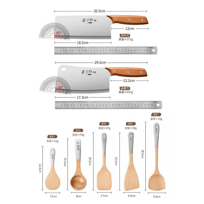 Cuchillo de tres piezas conjunto de cuchillo conjunto de tablero de cuchillo combinación dormitorio doméstico 2 en 1 cuchillo de cocina tablero de corte de cocina utensilios de cocina image 6