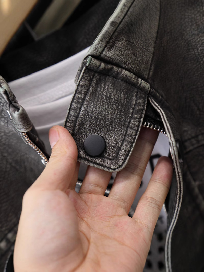 7604 ropa de primavera para niños chaqueta de cuero fresca y hermosa chaqueta de calle frita occidental para niños 2025 nueva moda de primavera y otoño cuero rojo neto