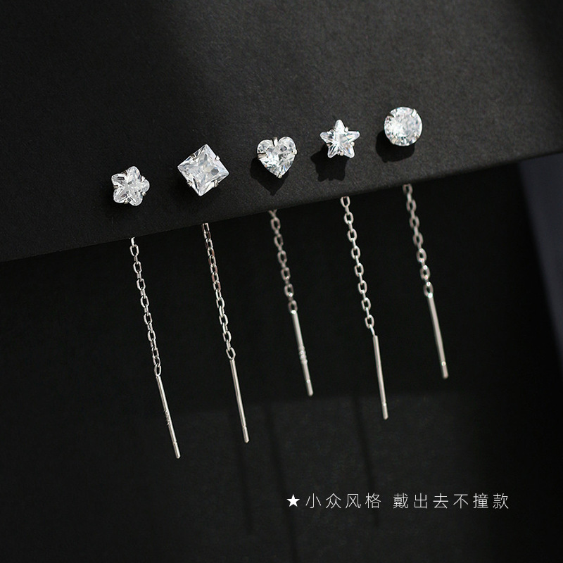 S925 plata esterlina ZIRCON pendientes nicho diseño pendientes para mujeres 2023 nuevo estilo pendientes otoño pendientes moda image 3