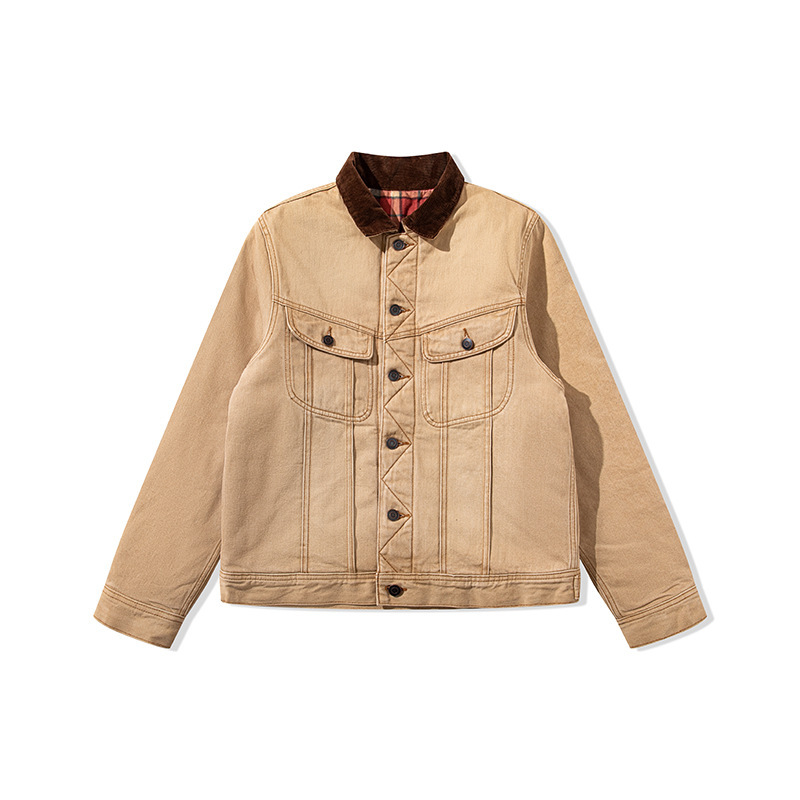 Rrl Storm Jacket Series Dirty Washed Old Color Woven Island Cotton Warm Plaid Quilted Cotton Denim Jacket Rrl Storm Jacket Series Dirty Washed Old Color Woven Island Cotton Warm Plaid Quilted Cotton Denim Jacket