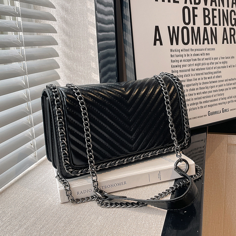 Bolso de Cadena Retro Estilo Hong Kong, Verano 2025, Nuevo, Transfronterizo, Super Popular, Texturizado, Bolso de Hombro, Bolso Cruzado Acolchado de Moda para Mujer