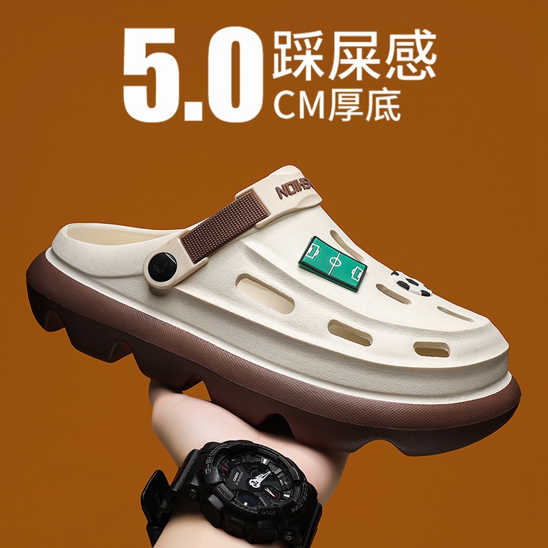 Zapatos con agujeros Sandalias de oficina de ocio de verano para hombres, deportes de conducción para hombres, zapatos de playa de playa resistentes al desgaste