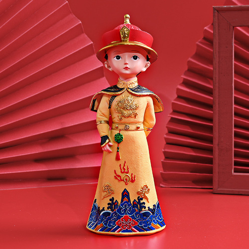 Antique Court Style Emperor and Empress Resin Figurine Set (Large, Medium, Small) Home Desk Decor Figure Wedding Gift Resin Ornament