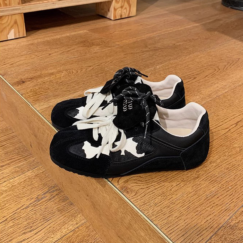 Grava Madre otoño y invierno nuevo retro cabeza redonda leopardo diseño flip correa de cuero auténtico entrenamiento Agan skate para mujeres otoño