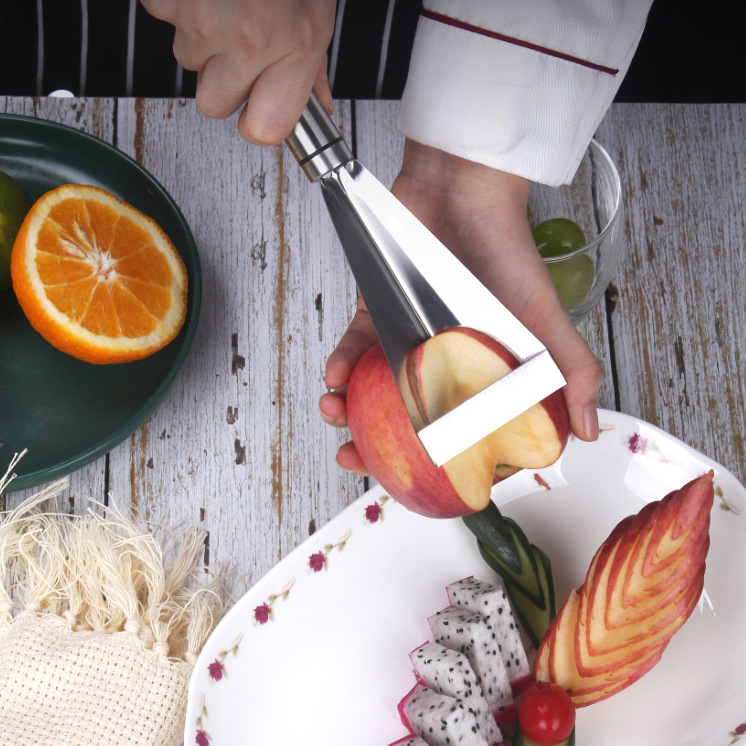 A3159三角水果雕花刀家用不锈钢苹果推刀厨师水果拼盘工具食品雕