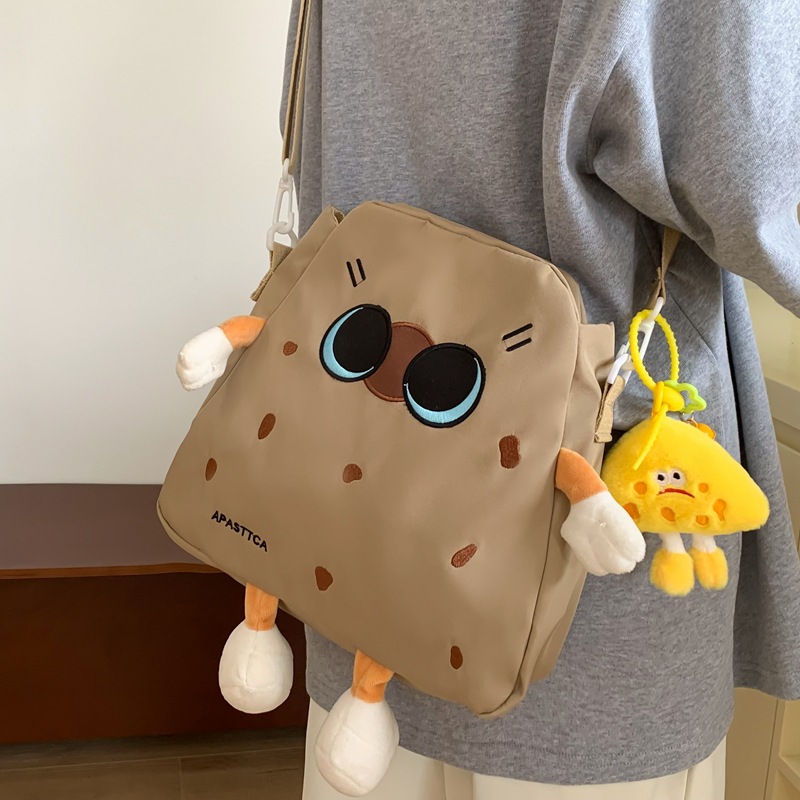 Crossbody Bag Men's High-end Women's Bag Cute Cartoon Embroi..