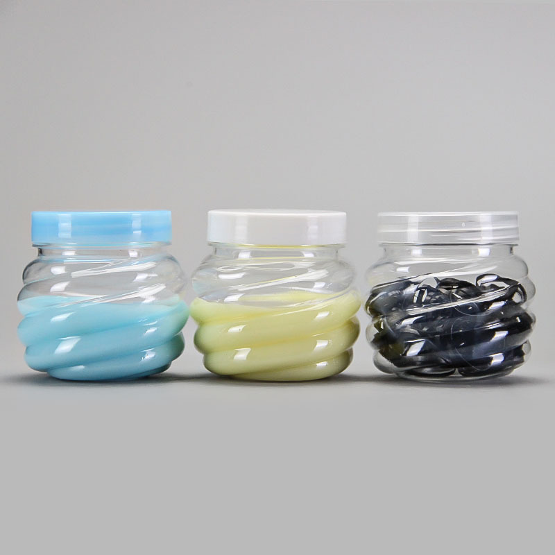 供应55口菠萝水晶泥罐子饰品罐橡皮泥罐猫爪瓶异型水晶泥罐 pet塑