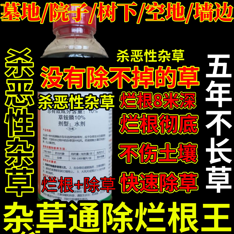 墓地/院子/树下/空地/墙边精草铵膦铵果园茶园除草剂烂根剂杀草王