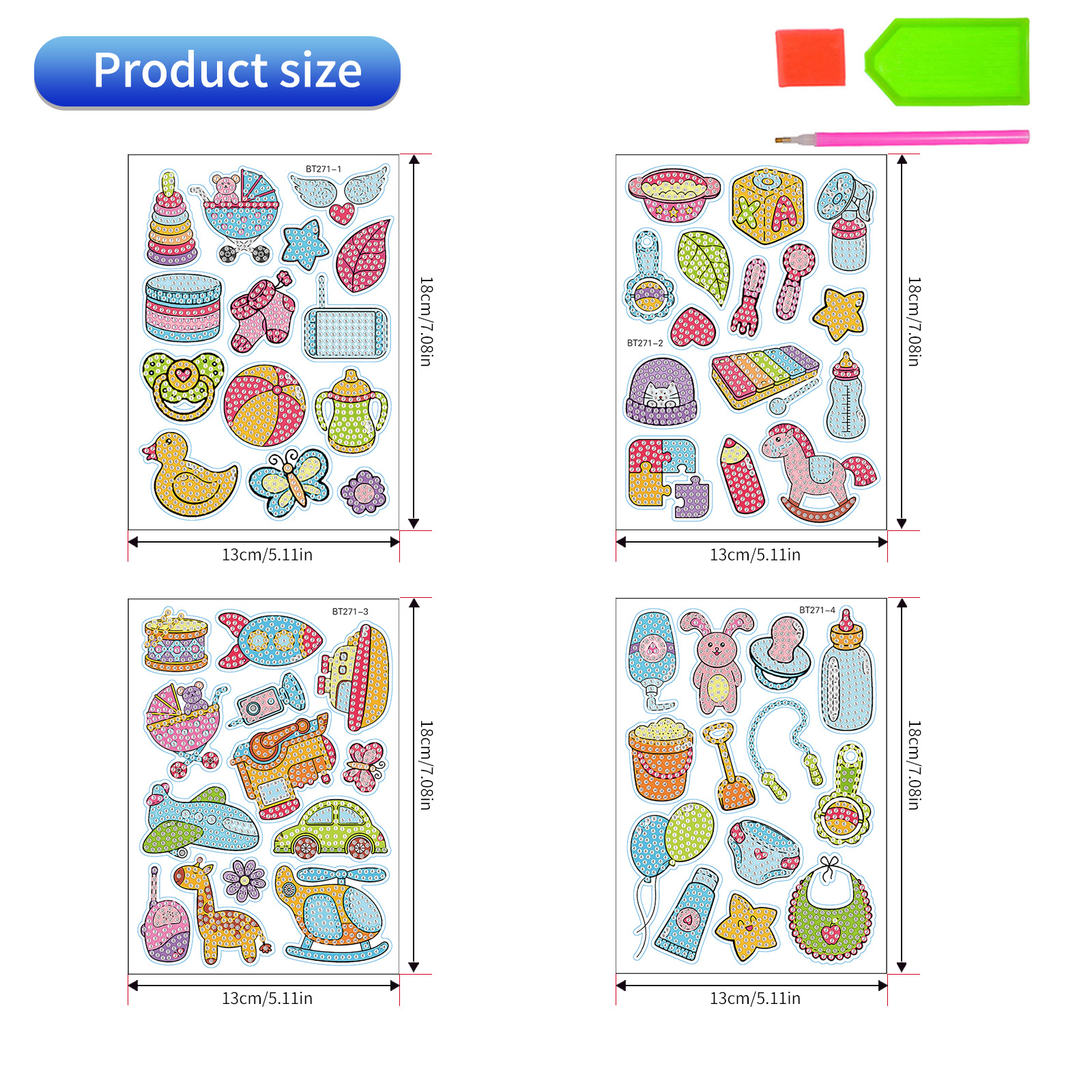 Panda animal pastel postre diamante pintura pegatinas gratis artesanía infantil DIY pegatinas decorativas pegatinas de refrigerador fabricante