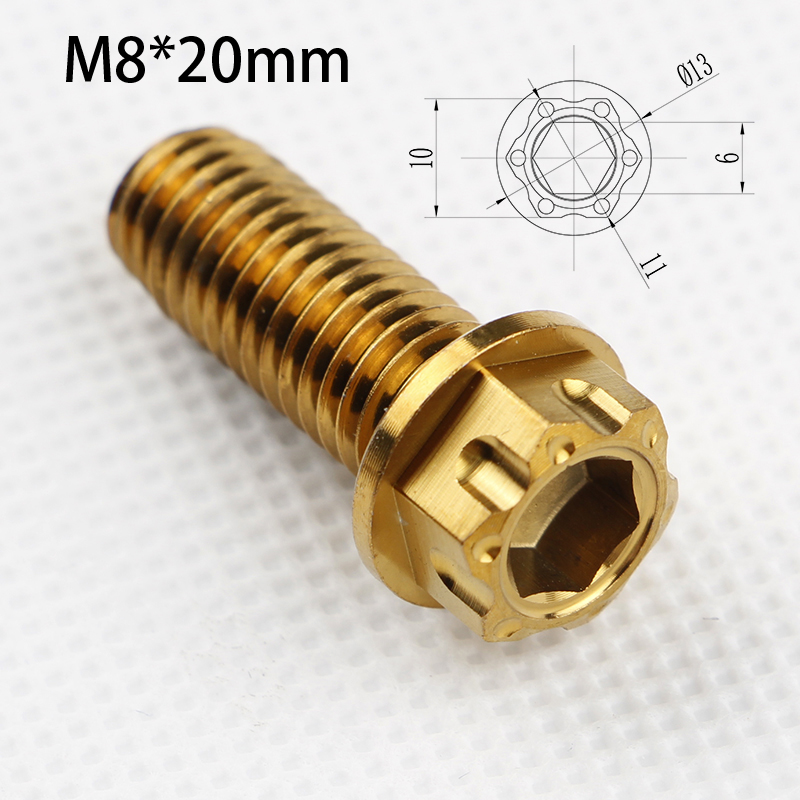 M8 tornillo hexagonal interno y externo 304 acero inoxidable quemado tapa de brida azul tornillo de oro fijación modificado motor eléctrico CNC Seiko