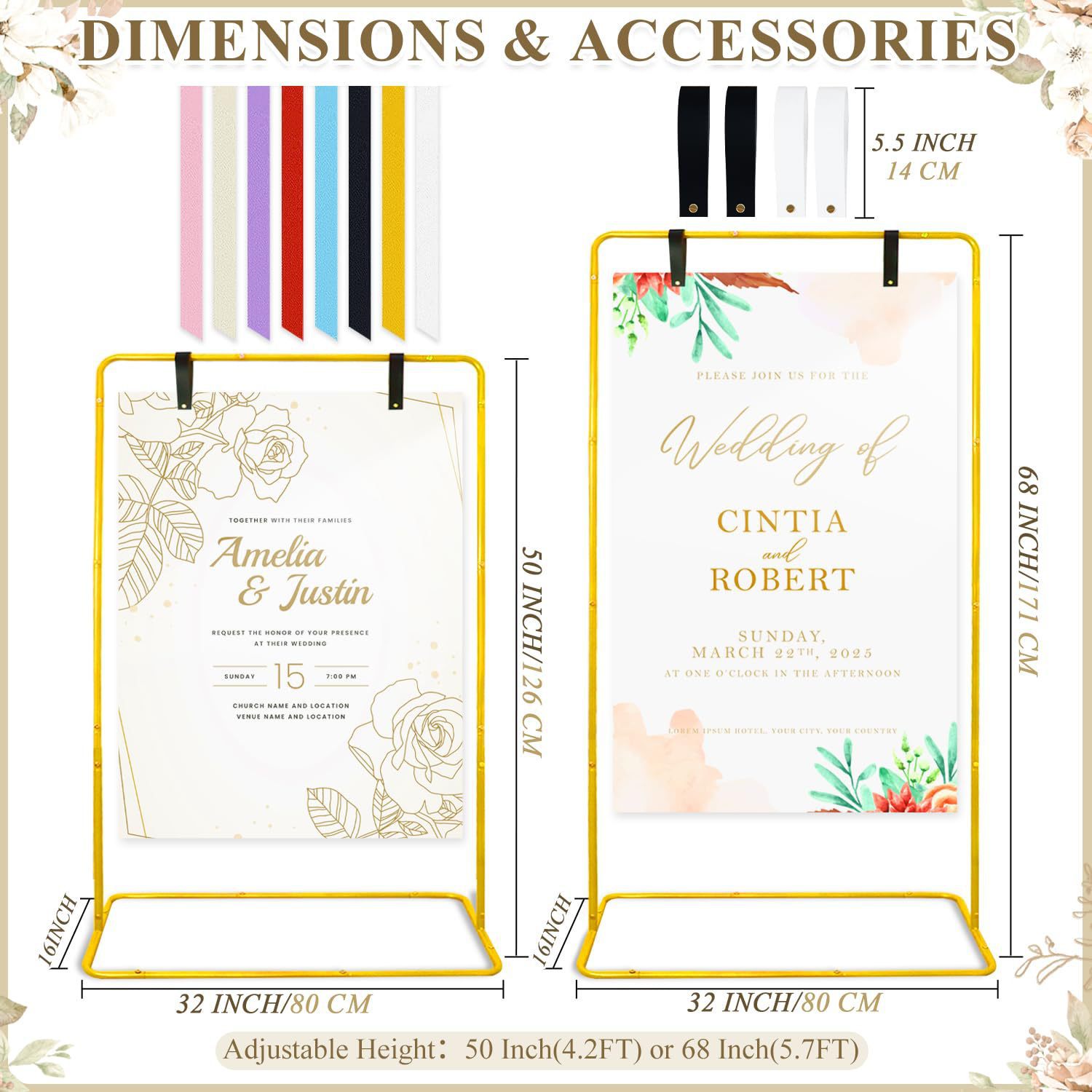 金属婚礼迎宾拱门支架方形可调节婚礼标志展示架婚庆道具背景支架