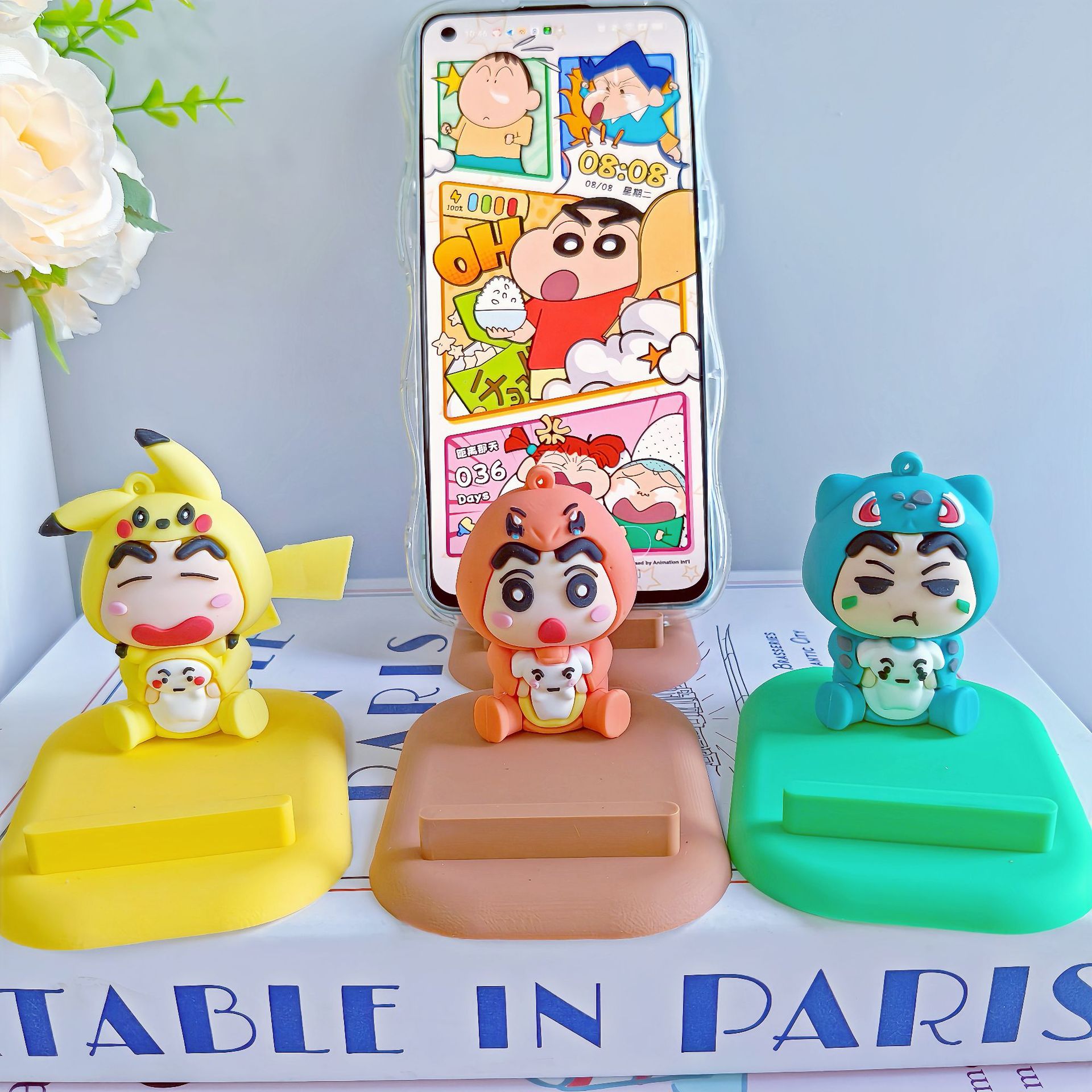 New Cartoon Variant Crayon Small New Tablet Frame Bedside Office Creative Decorative Ornaments Lazy Mobile Phone Bracket