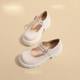 White Thick High-Heeled French Mary Jane Shoes for Women Thick-Soled Spring and Summer Retro British Style Japanese Style Jk Small Leather Shoes