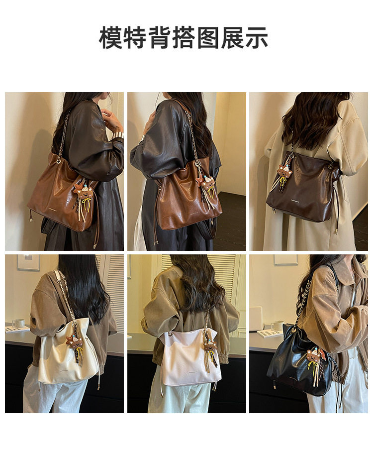 Túi tote nữ cao cấp chất liệu PU sang trọng, thiết kế tối giản dễ phối đồ, đeo vai hoặc xách tay, dung tích lớn — Màu be không kèm phụ kiện, Màu hồng không kèm phụ kiện, Màu nâu không kèm phụ kiện, Màu đen không kèm phụ kiện chi tiết 10