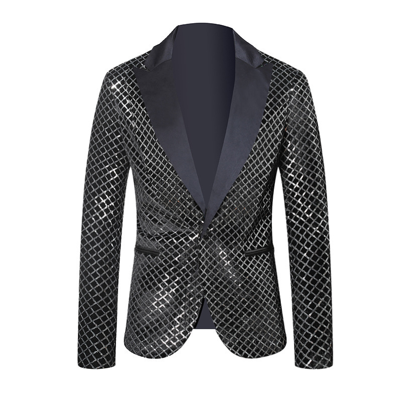 Men's Clothing Autumn Fashion Men's Sequined Beaded Suit Jacket Size Style Proxy Purchase For Formal & Casual_voghion.com