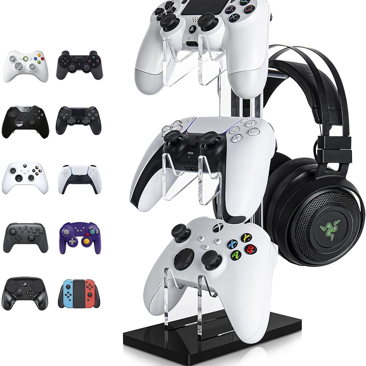 Soporte de exhibición inalámbrico neutral del juego del soporte de exhibición de escritorio del soporte de exhibición de acrílico GamePad de 3 capas PS4