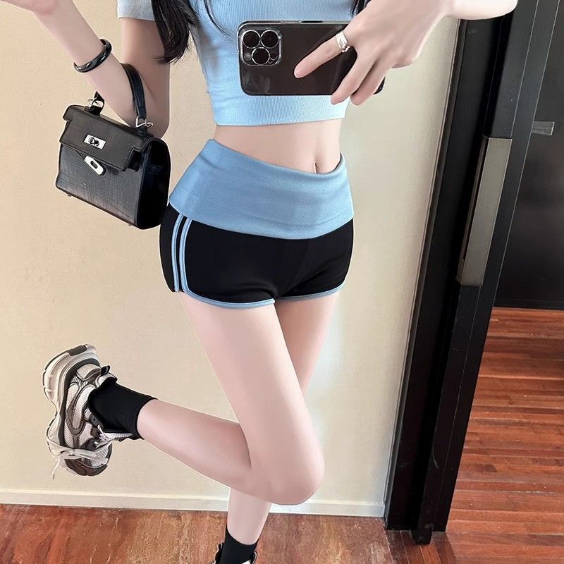 Contrast Color Stretch Casual Shorts Women's Summer Low Waist Pure Desire Spice Girls Tight Base Sports Hot Pants Hip Super Shorts Contrast Color Stretch Casual Shorts Women's Summer Low Waist Pure Desire Spice Girls Tight Base Sports Hot Pants Hip Super Shorts