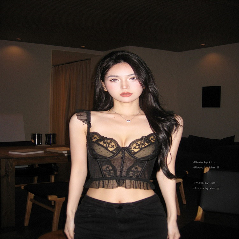 Sexy black top with cups