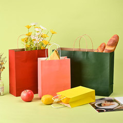 Kraft Paper Bags, Tote Bags for Milk Tea, Coffee, and Food Delivery—Thickened, Customizable in Small Batches