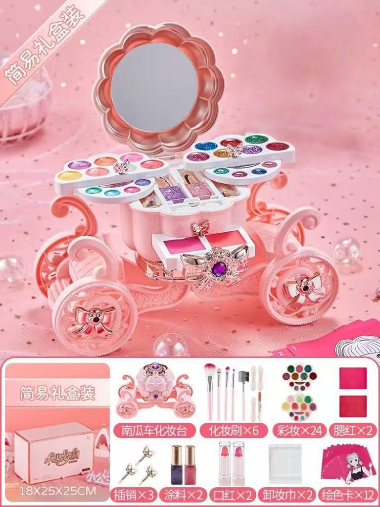 Cosméticos para niños al por mayor, caja de maquillaje no tóxica, aceite, lápiz labial, juguete, traje especial para niñas de 3-6 años, juego de casa 4-5
