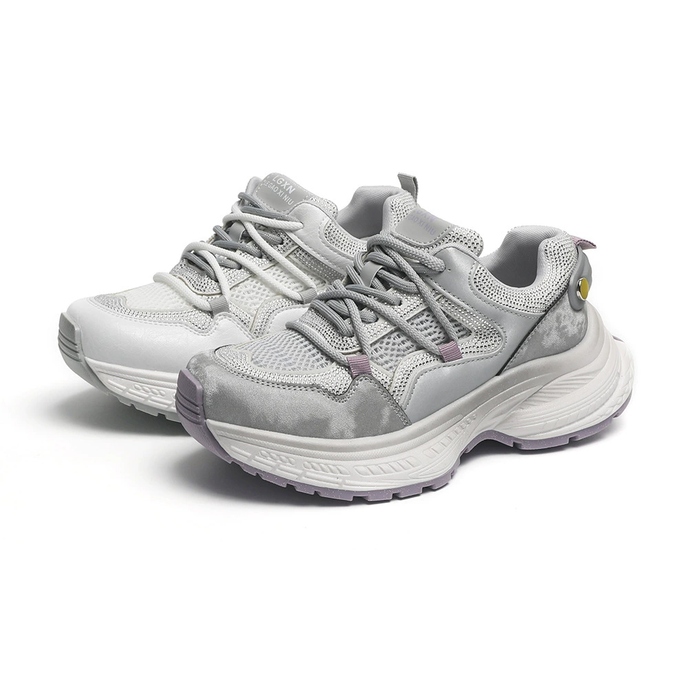 2025 Новый летний папа обувь женская толстая подошва сетчатая дышащая повседневная спортивная обувь для студентов 2591