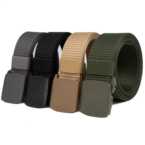 New Style Fabric Belt for Student Military Training Pants, Metal-Free Belt buckle, Woven Belt for Men and Women, Tactical Belt, In Stock