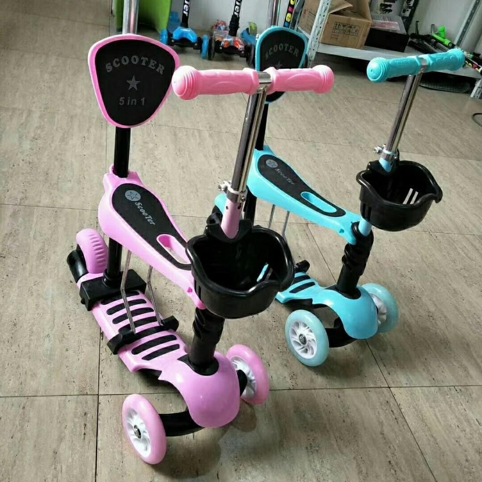 Nuevo carro de desplazamiento plegable de la VESPA del triciclo tres en uno del Alto-Metro cinco en uno con la luz de la música