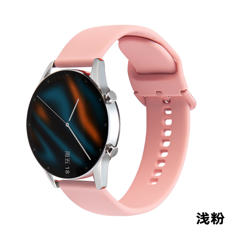 Aplicable Samsung Watch Silicone brazalete hebilla de color Huawei GT acero inoxidable Samsung hebilla correa de reloj deportivo mayorista