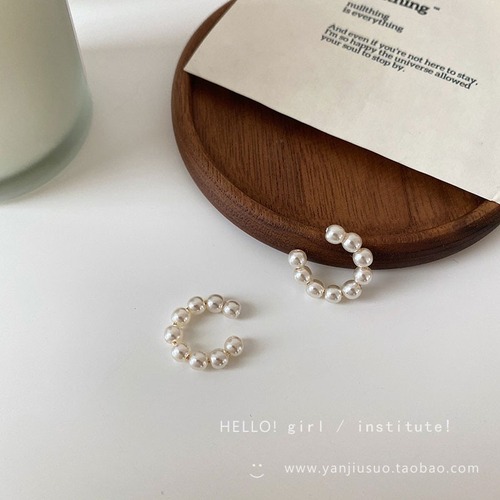 Delicate wind elegant temperament pearl ear bone clip female fairy forest style ultra-fairy simple personality ear clip no ear hole earrings 