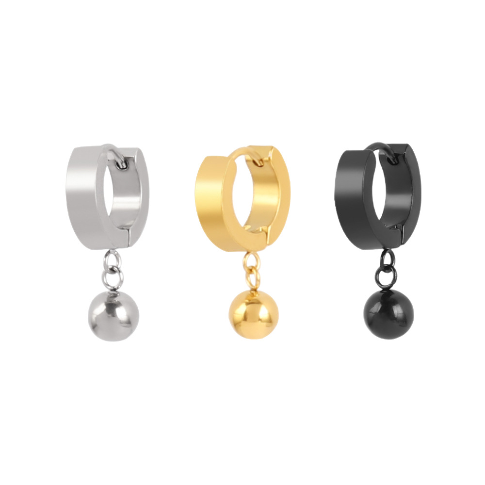 Personalized Stainless Steel Round Ball Hoop Earrings For Women_voghion.com