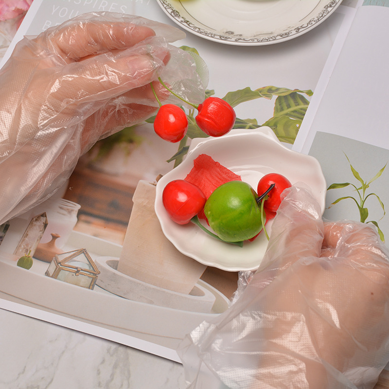 使い捨て手袋食品級専用厚手耐久性peプラスチックフィルム飲食理髪店染毛手袋卸売り|undefined