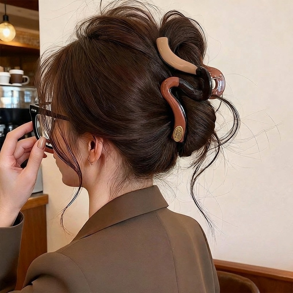 2026 nuevo clip de cabello ondulado clip de cabello de tiburón grande clip de cabello de mujer detrás de la cabeza de alta sensación clip de cabello accesorios para el cabello