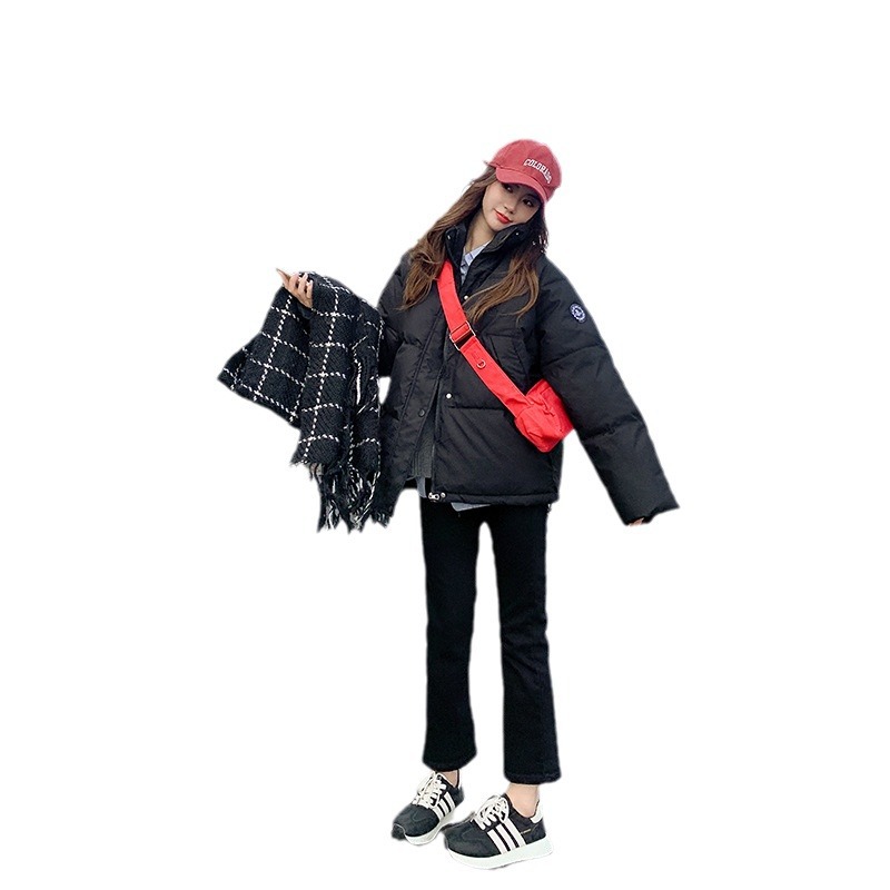 Trajes de algodón para mujeres 2024 invierno nuevo suelto calentamiento pan temperamento hombre pequeño abrigo de algodón de moda