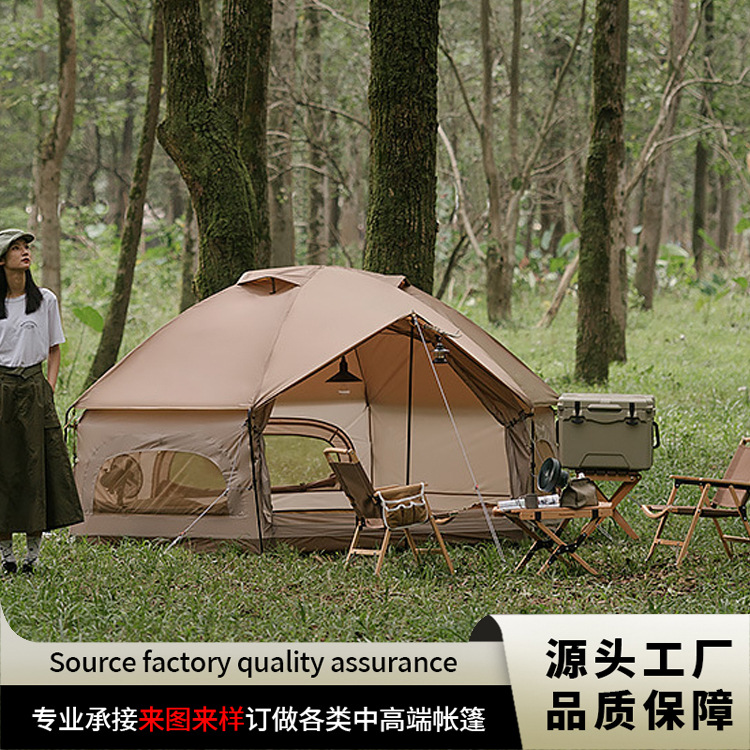 Travel hexagonal double-layer waterproof automatic tent for camping
