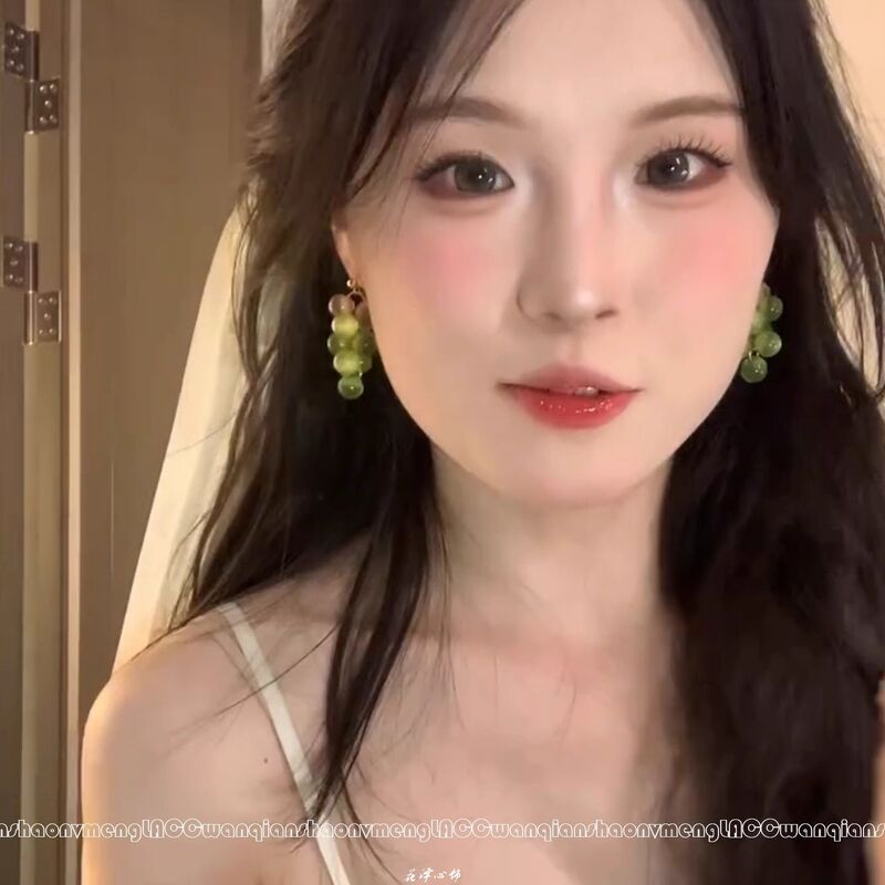 清透夏日~葡萄耳饰2025新款爆款独特漂亮耳环清透感水果小众耳饰|undefined