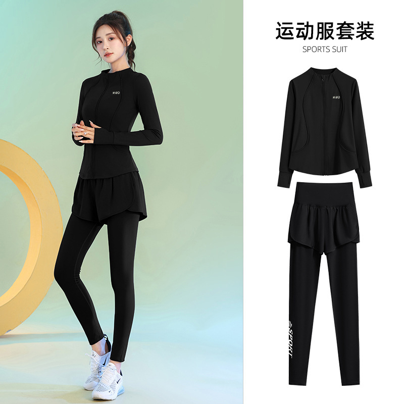Sports Suit for Women, New Spring Yoga Wear, Long-Sleeved, Plus-Size, Outdoor Running, Fitness, Quick-Drying Zipper Cardigan