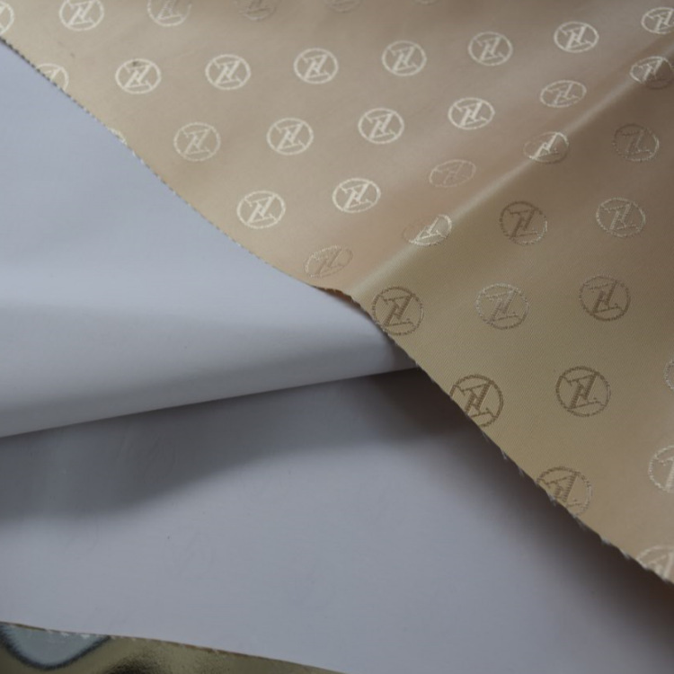 工厂现货1680D提花牛津PU色浆涂层膜做面双用箱包面料新欧标环保