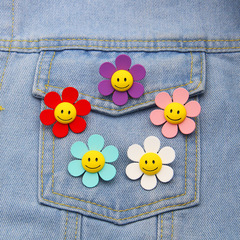 太陽花胸針日系可愛笑臉花徽章學生兒童包包紀念禮物別針個性配飾