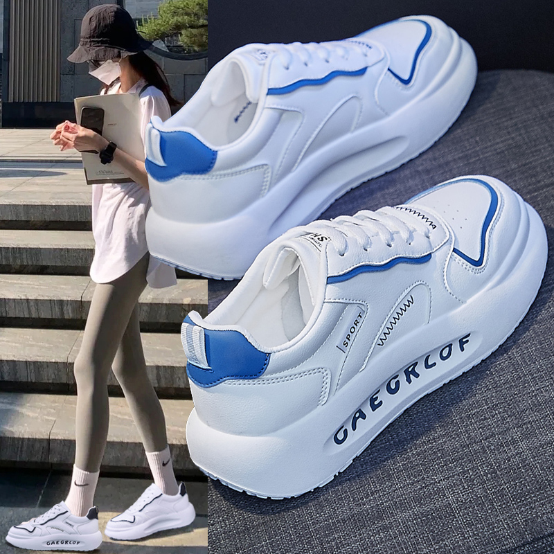 Little White 2023 New Versatile Student Leisure Sports Women's Board Shoes Thick Sole Spring and Autumn_voghion.com