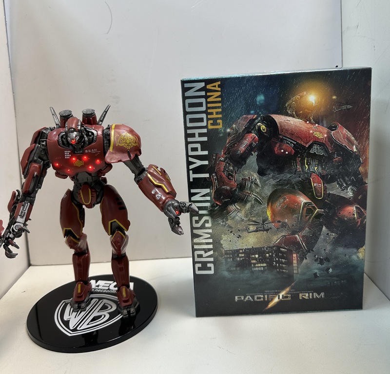新版环太平洋メッキ暴风赤赤発光版可动関节フィギュア玩具ギフトボックス台座付き|undefined