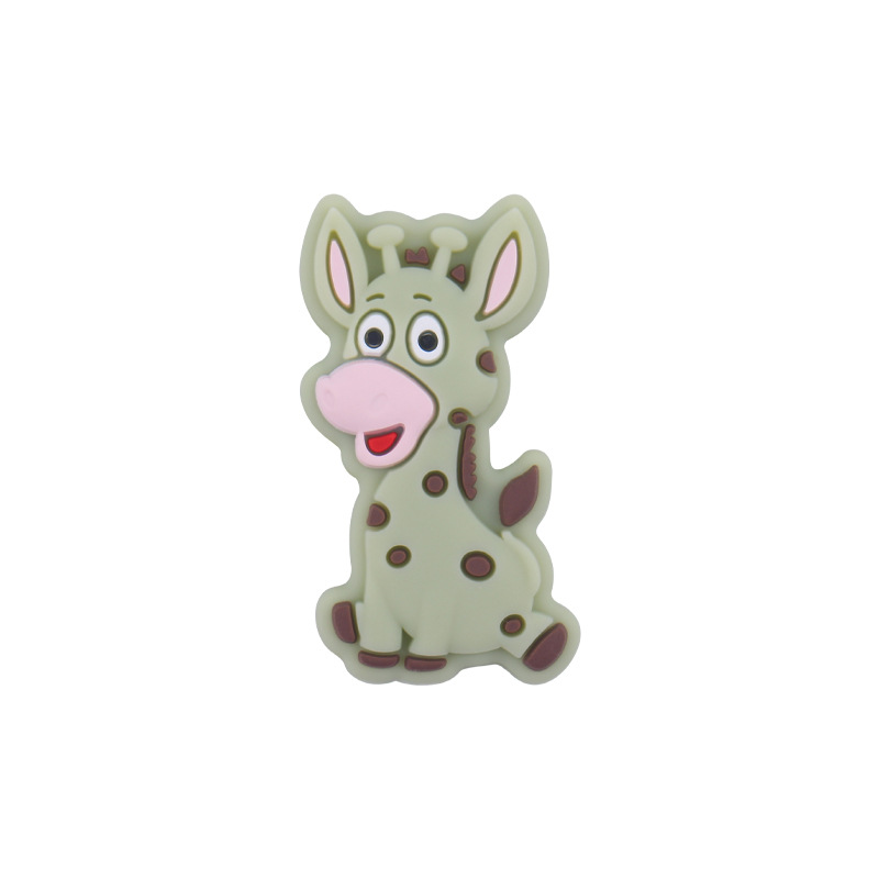 Bebé suministros de dibujos animados animal silicona jirafa mordedor creativo DIY bebé molar pezón anti-gota cadena Accesorios