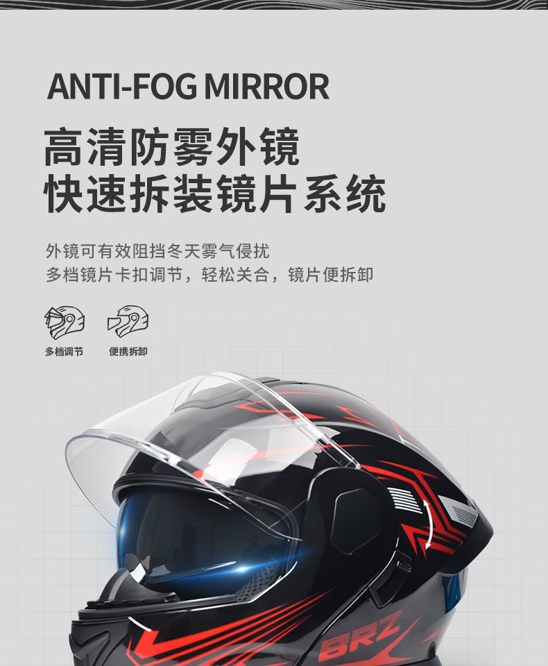 Ad Electric Motorcycle Helmet Men's and Women's Motorcycle Safety Helmet All-Season Full-Face Helmet 3C/Dot Certified Open-Face Helmet