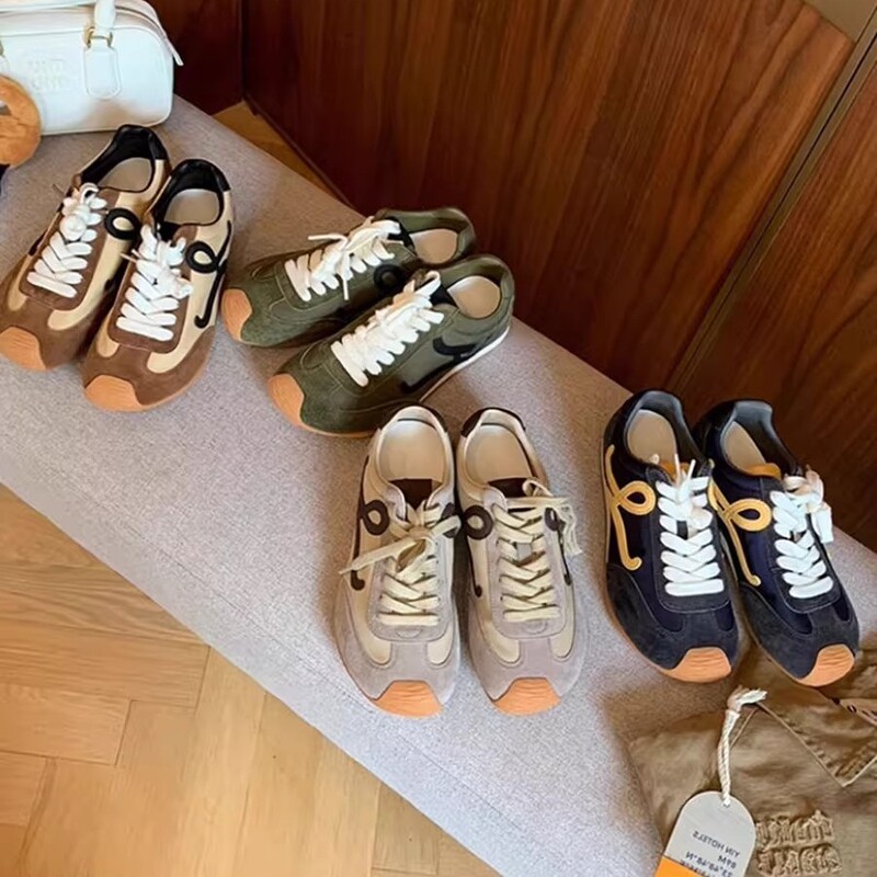 Genuine Leather Version ~ 5cm Height-Increasing Cute Crooked Head German Training Shoes for Women, Retro Sports Casual Flat Sneakers Genuine Leather Version ~ 5cm Height-Increasing Cute Crooked Head German Training Shoes for Women, Retro Sports Casual Flat Sneakers