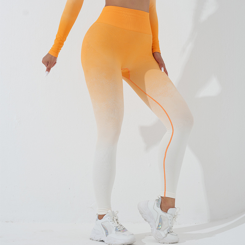 Simple Style Gradient Color Chemical Fiber Blending Nylon Active Bottoms Leggings display picture 4